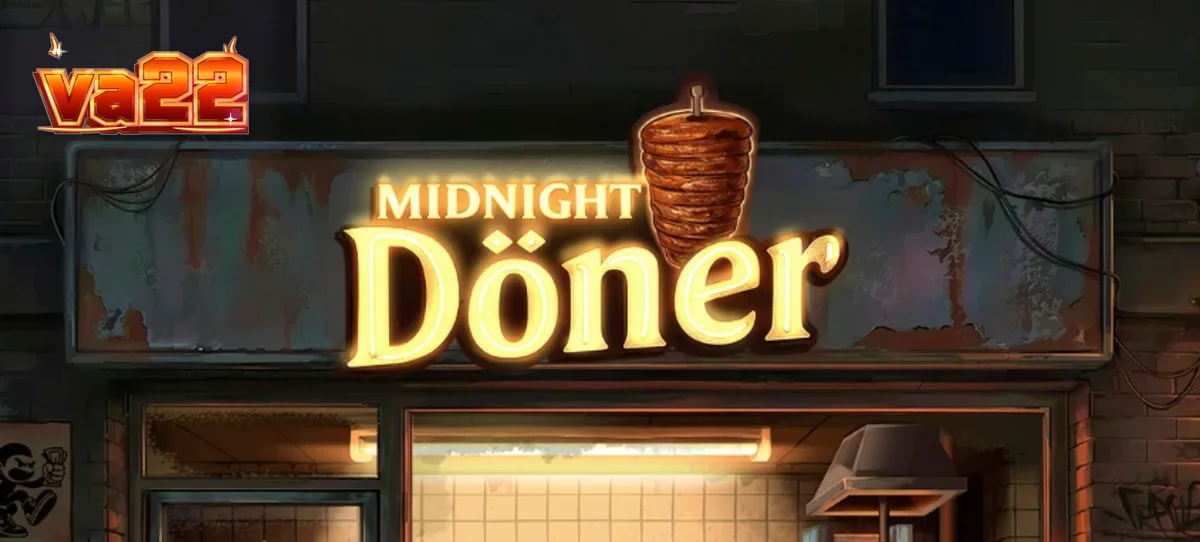 Interface do jogo Midnight Doner com símbolos de comida e luzes neon